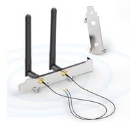 Bingfu M.2 WiFi Antenna 2.4GHz 5GHz 5.8GHz 3dBi MIMO RP-SMA Male + 2 x 25cm NGFF to RP-SMA Cable + PCI Slot Bracket for M.2 NGFF Intel Wireless Network Card WiFi Adapter Laptop