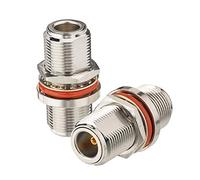 Bingfu N Female to N Female Adapter Bulkhead Mount 50 Ohm Copper Coaxial Connector Adapter (2-Pack) Compatible with 4G LTE Cellular Router Gateway Ham Radio Amateur Radio