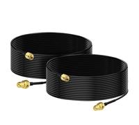 Bingfu RP-SMA Male to RP-SMA Female Bulkhead Mount RG174 WiFi Aerial Antenna Extension Coaxial Cable 5m (2-Pack) for Wireless Mini PCI Express PCIE Network Card WiFi Router Gateway