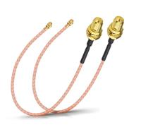 Bingfu RPSMA Female Bulkhead to Mini RG178 WiFi Aerial Cable 15cm (2-Pack)