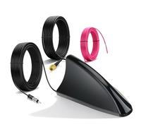 Bingfu Shark Fin Car Antenna for FM AM Radio + GPS Beidou GNSS Reception, 28dB LNA, Wide Voltage 9-16V, SMA Connector, IP65 Waterproof, Compatible with Truck RV Van Navigation and Stereo Systems