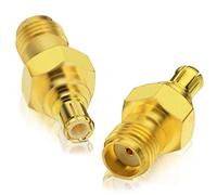 Bingfu SMA to MCX Adapter SMA Female to MCX Male RF Coaxial Connector | DAB Car Aerial RF Converter Set with 2pcs Adapters for DAB+ Radios, Compatible with Alpine, Pioneer, Clarion, Pure and Revo