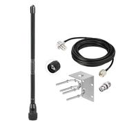 Bingfu Soft Whip CB Antenna 27MHz with PL259 UHF BNC Male 16.5ft RG58 Coaxial Cable for Uniden Bearcat Cobra Galaxy Mobile Radio - Stainless Steel Mount