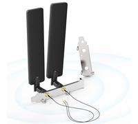 Bingfu Tri-Band Wifi 6 Aerial & 25cm M.2 NGFF Cable & PCI Slot Bracket | 2.4GHz 5GHz 6E,M.2 NGFF to RP-SMA Pigtail Cable Compatible with M.2 NGFF Intel Wireless Network Card WiFi Adapter