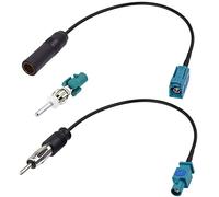 Bingfu Universal Vehicle FM AM Radio Fakra Z Male Female to DIN Plug Connector Cable (2-Pack) with Fakra Z Male to DIN Plug Connector for Car Stereo Audio HD Radio Head Unit CD Media Player Receiver