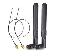 Bingfu WiFi Antenna Aerial 2.4GHz 5GHz 5.8GHz 8dBi RP-SMA Male Antenna & 25cm RP-SMA Female to M.2 NGFF Extension Pigtail Cable 2-Pack for M.2 NGFF Intel Wireless Network Card WiFi Adapter Laptop
