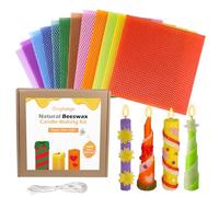 Bingfuego Beeswax Candle Making Kit for Kids - 12 Sheets for Rolling, Natural Candle Making Kit (Fantasy Color, 8 x 8 Inch)