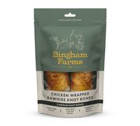 Bingham Farms Chicken Wrapped Rawhide Knot Bone