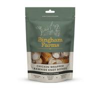 Bingham Farms Chicken Wrapped Rawhide Knot Bone for Dogs 2 Bag