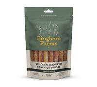 Bingham Farms Chicken Wrapped Rawhide Twist for Small Dogs 8 Pack 80g pack