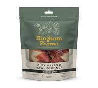 Bingham Farms Duck Wrapped Rawhide Donut Dog Treat - Dental Chew, Nutritious, Natural Flavour, High Protein - 75 g