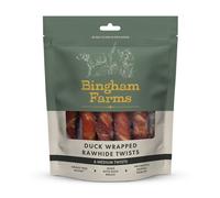 Bingham Farms Duck Wrapped Rawhide Twist Med 6pk 120g