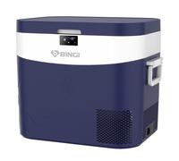 BINGI Portable Car Fridge Freezer 22L, 12V/24V DC & 100-240V AC Dual Power, -18℃ to 15℃ Adjustable Car Refrigerator, Cooler Box for Camping Campervan, Travel, RV, Truck, Picnic, Boat