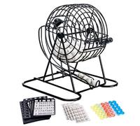Bingo Ball Cage - Raffle Drum, Lottery Roller | Premium Bingo Game Device, Hand Crank Drawing Cage, Steel Wire Number Dispenser, Engaging Multiplayer Set for School Events Home Parties