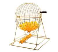 Bingo Ball Cage Raffle Drum with 100 Balls, Metal Lottery Drawing Machine for Fundraiser Events, Parties & Games