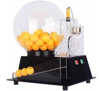 Bingo Ball Machine - Automatic Electric Acrylic Cage with Calling Balls & Colorful Chips Set for Family Games and Large Groups