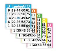 Bingo Books - 1 Face, 5 Pages Each, 100 Disposable Game Books - Large Print Dauber Sheets, Recyclable Cards for Seniors & Adults (1on5up)