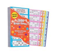 Bingo Books 100 Pack Large Print Multi Coloured Tickets with Security Codes