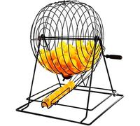 Bingo Cage Lottery Drawing Machine, Hand-Cranked Metal Raffle Drum for 100 Balls, Ideal for Gatherings, Parties, and Entertainment Venues