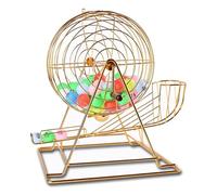 Bingo Cage Wheel, Lottery Drawing Machine with Wooden Handle, Holds 200 Balls, Easy Operation, Silent Design for Parties and Entertainment Venues