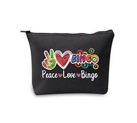 Bingo Caller Bag Lucky Bingo Bag Peace Love Bingo Funny Bingo Player Casino Lover Gift (Peace Love Bingo Black)