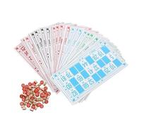 Bingo Card Game - Educational Vintage Style Interactive Number Board Game Set For Learning And Fun, Classic Caller System Design, Random Draw Cards + Structured Grid Play Setup, Durable Cardboard Mate
