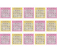 Bingo Card Pink 15 x 2 inch Edible Cupcake Toppers Icing, Wafer or Wafer Card (Wafer)