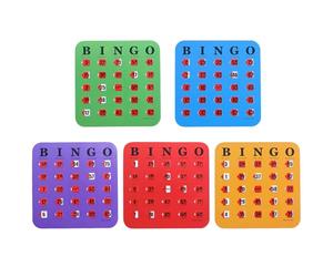 Bingo Cards - 5 REUSABLE Bingo Set | Slide Most of the Tip of the Game | Bingo Cards with Practical Design | Game Set for Home, School, Office, Travel, C