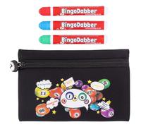 Bingo Dabber Case Holder Gift Set | Storage Bag + 3 Bingo Dabbers | Non-Drip Marker Pens | Bingo Accessories for Home, Clubs & Events