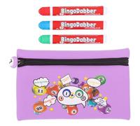 Bingo Dabber Case Holder Gift Set | Storage Bag + 3 Bingo Dabbers | Non-Drip Marker Pens | Bingo Accessories for Home, Clubs & Events