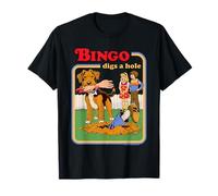 Bingo Digs a Hole Sarcastic Dog Retro Funny Adult Humor T-Shirt