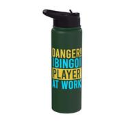 Bingo Game Danger Bingo Player At Work Bingo Stainless Steel Insulated Water Bottle