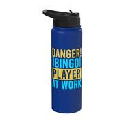 Bingo Game Danger Bingo Player At Work Bingo Stainless Steel Insulated Water Bottle
