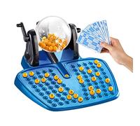 Bingo Game | Deluxe Bingo Game For Adults - Bingo Set Includes Bingo Cage, Board, Mixed Cards, 90 Calling Balls, Colorful Chips, Great For Large Groups, Parties, Blue