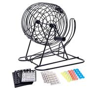 Bingo Game Kit, Bingo Chips Card Cage Set, Fun Entertainment Tabletop Board for Home Office School Birthday Gatherings, Classic Family Party Activity, 7.88x8.27x8.27 inches