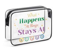 Bingo Game Lover Gift Lucky Bingo Makeup Bag Casino Lovers Gift for Women Funny Bingo Player Birthday Gift Casino Gambling Bingo Gifts for Her Bingo Money Cosmetic Bag Clear Travel Toiletry Bag