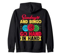 Bingo Game Sundays & Bingo Go Hand In Hand Bingo Zip Hoodie