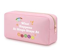 Bingo Gifts for Women Oxford Cloth Cosmetic Bag Bingo Player Gifts Bingo Lover Gifts for Teen Girls Daughter Sister Friend Cosmetic Bag Gamble Casino Lover Gambling Zipper Pouch