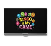 Bingo is My Game Business Card Holder for Men Women | Custom Name Cards Case Slim Credit Card Holder for Pocket or Bag Storage