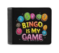 Bingo is My Game Card Holder Wallets PU Bifold | Slim Wallet for Women Men with Money Clips 2 Hidden Compartments and 6 Slots