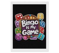 Bingo is My Game Diamond 5D Painting Kits for Adult Beginners Round Full Drill DIY Wall Art Craft Decor Gift 12"x16"