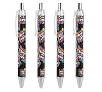 Bingo Is My Game Retractable Ballpoint Pens 0.5mm Fine Black Inks Roller Smooth Writing Office Supplies 4 PCS