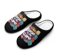 Bingo Is My Game Women's Cotton Slippers Winter Warm Slip-on House Shoes with Anti-Skid Rubber Sole 11-12(42-43)