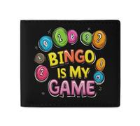 Bingo is My Game1 Bifold Wallets, Slim PU Card Wallet for Women Men with Money Pocket and ID Window