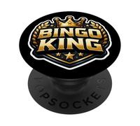 Bingo King Mens Night Event Funny Quote Saying Phrase Joke PopSockets Adhesive PopGrip