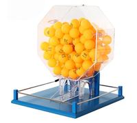 Bingo Lottery Machine Deluxe Auto Set, Hand Crank Number Selector - Interactive Toy Cage for Large Groups, 100-Ball Game for Family & Friends Entertainment