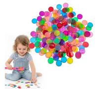 Bingo Lotto Game Set Bingo Chips Set, Transparen-t Counters with 100 Pcs Mix Color Chips and 1 pc Magnetic Wand for Learning Accessories, Alphanumeric Counting and Sorting Chess (only 100 Chips)