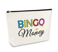 Bingo Lover Game Gift Makeup Bag for Women Bingo Gambler Gifts Bingo Money Cosmetic Bag Casino Gambling Bingo Gifts Christmas Birthday Gift for Friends Bingo Player Bingo Lover Lucky Bingo Gifts