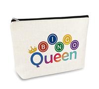 Bingo Lover Gift for Women Makeup Bag Lucky Cosmetic Bag Christmas Birthday Gift for Bingo Player Gambler Casino Gambling Gifts Travel Cosmetic Pouch