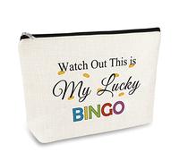 Bingo Lover Gift Makeup Bag Bingo Game Gifts for Women Cosmetic Bag Casino Lovers Gambler Gift Christmas Birthday Gifts for for Friends Mom Grandma Player Travel Toiletry Bags